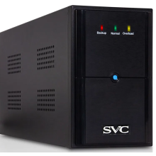 ИБП SVC, V-1500-L, Диапазон работы AVR: 145-290В, Бат.: 12В/9 Ач*2шт., 3 вых.: Shuko CEE7, Чёрный