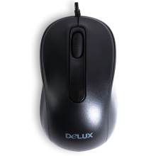 Мышь Delux, DLM-109OUB, Оптическая, USB, 1000 dpi, Длина кабеля 1,6м,Чёрный