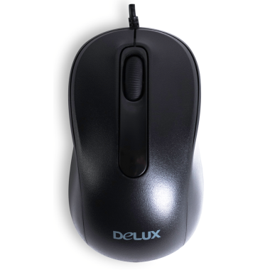 Мышь Delux, DLM-109OUB, Оптическая, USB, 1000 dpi, Длина кабеля 1,6м,Чёрный